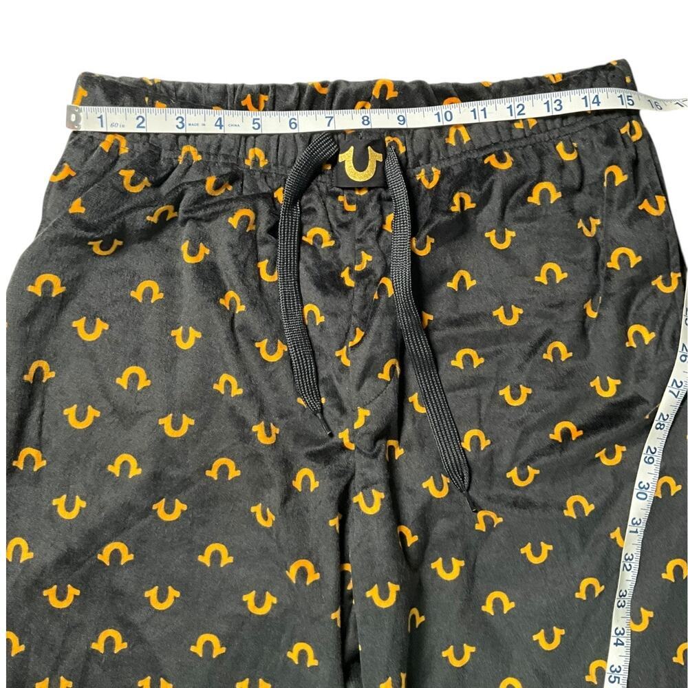 True Religion Men’s Large Lounge Pants Black Logo Print Drawstring Sleep Pants - Picture 5 of 9